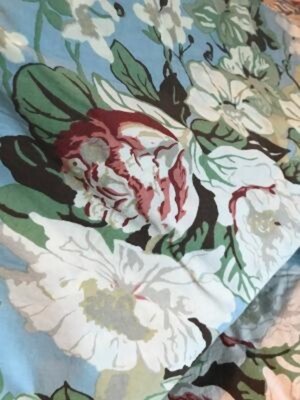 Pottery Barn Eliza Bird Floral Duvet Cover Blue King No Shams Cottage Rare-image
