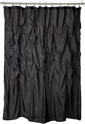 Laurel Black Shower Curtain, Solid Transitional Shower Curtains for Bathroom,...-image