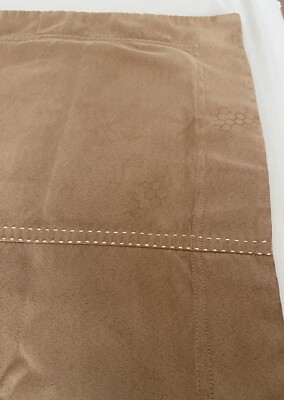 Pottery Barn Set of 2 pillow standard shams quarter patch, faux suede Tan-image