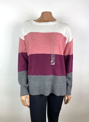 Dip Crew Neck Pullover Sweater Women's Size Large Colorblock NWT-image