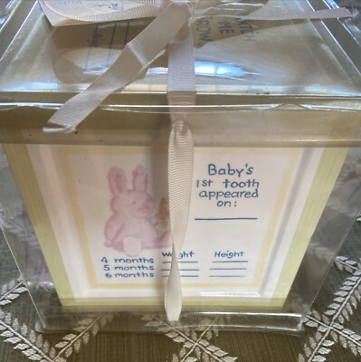 Pottery Barn Kids Bank Baby Block To Grow On Chart 1-12 months New Born-image