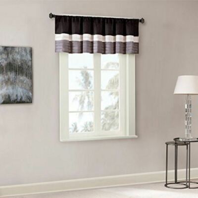 Madison Park AMHERST MP41-2226 BLACK GREY Infinity Polyoni Window Valance-image