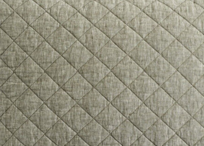 TWO Pottery Barn Belgian Flax Linen Diamond Quilted King Shams, Eucalyptus-image