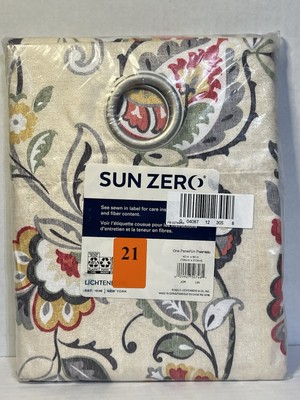 Sun Zero Jorah Botanical Print Thermal Insulated Energy Efficient Grommet Panel-image