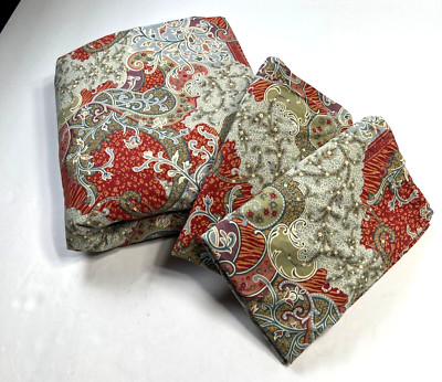 Pottery Barn Monreal Paisley King Duvet Shams (2) **Standard** 100% Cotton Italy-image