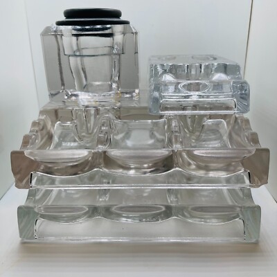 4x Glass Inkwell 2x Double, 2x Single sengbusch Dip Pens Fountain Pens-image