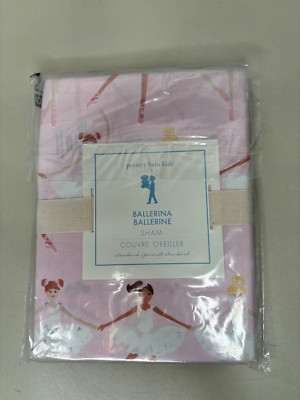 NEW Pottery Barn Kids Pillowcase SHAM Standard Pink Ballerina 100% Cotton Dance-image