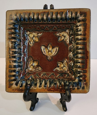 VTG AWA Studio Pottery Trinket Dish Signed Terrie Robinson Handmade Argyle Texas-image