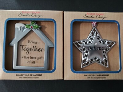 [ 2 ] Regent Square Studio Design  Family Photo Collectible Ornament W/ Crystal -image