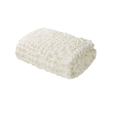 Chunky Knit Handmade Throw Blanket Luxurious and Classic Design Elegantly Soft L-image