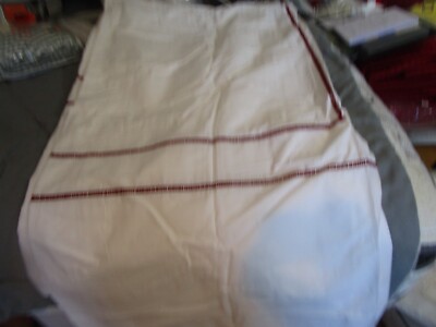 Pottery Barn cotton Hemstitch full queen duvet burgundy New wo tag mark see-image