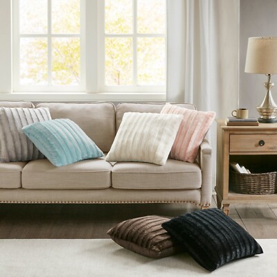 Madison Park Duke Faux Fur Square Pillow-image