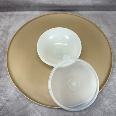 TUPPERWARE Chip & Dip Tray Set #492 #491 #238 Beige & White 14