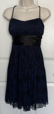 M CITY STUDIO Women's Formal Navy Blue & Black Strapless Dress Juniors-image