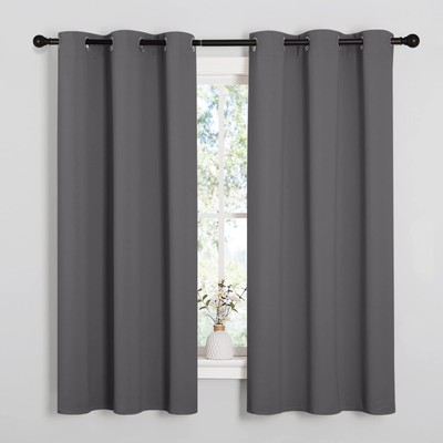 NICETOWN Thermal Insulated Grommet Blackout Curtains for Bedroom 2 Panels W42 x-image