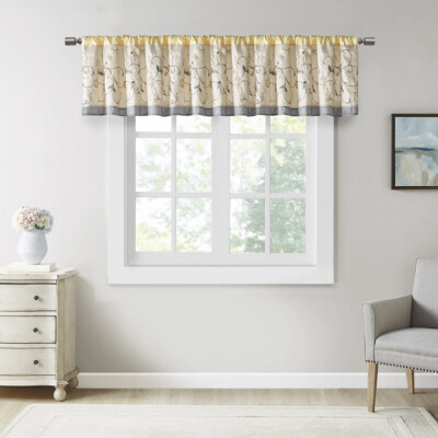Madison Park Serene Embroidered Window Valance-image