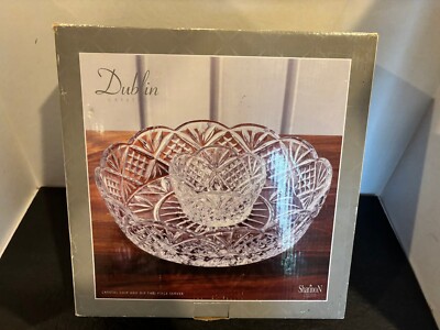 Brand New Sealed Godinger Dublin Large Chip-n-Dip Set 12