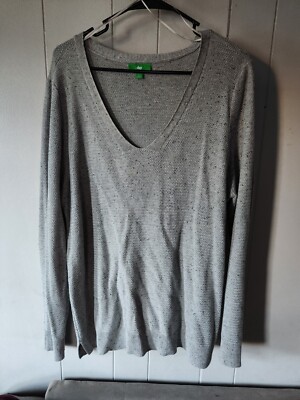 Dip Sweater Womens Vneck Grey Size L -image