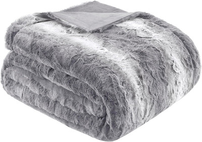 Zuri Soft Plush Luxury Oversized Faux Fur Throw Animal Stripes Design, Faux Mink-image