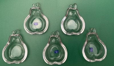 5 Studio Nova Crystal Art Glass Pear Shaped Candy Dishes  5.5