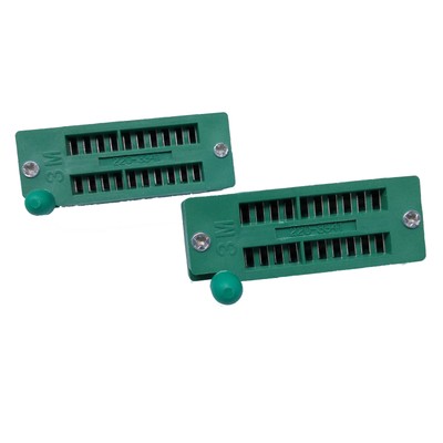  2x 20 Pin 2.54mm ZIF ZIP IC Test DIP Board Socket Universal 220-3345-image