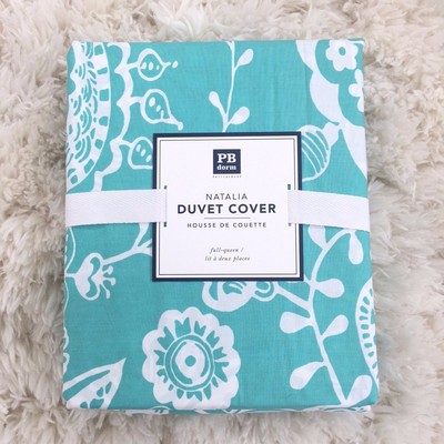 New Pottery Barn Teen Natalia Duvet Cover only queen Multi aqua pool-image