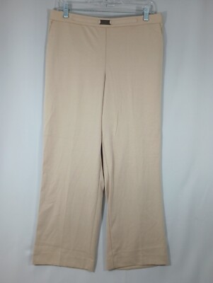 Alfred Dunner Petite Madison Park Women 14P NEW Stone Beige Pants Pull On Pocket-image
