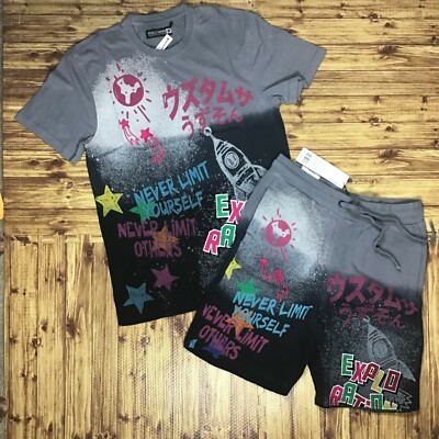 Rebel Minds Tye Dipped Explorer Short Set (Black)-image