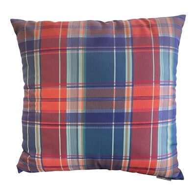 Pottery Barn Pillow Plaid Large 23x23 Unisex Fluffy Excellent Condition-image