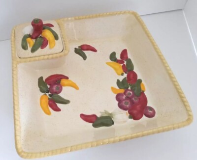 ELEMENTS Large Chips & Dip Chili Pepper Party Appetizer Dish-image