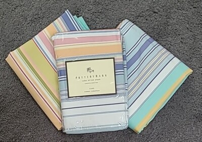 Pottery Barn CABO STRIPE EURO SHAM Pillowcases Cotton Portugal 3 Available NEW-image