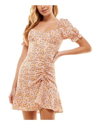 CITY STUDIO Womens Pink Bustier Bodice Flounce Hem Lined Dress S-image