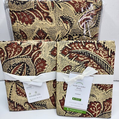 Pottery Barn Dottie Kalamkari Full Queen Duvet Cover & 2 Sham New-image