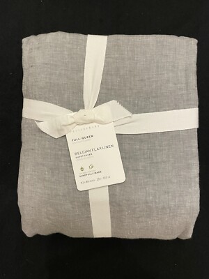 POTTERY BARN BELGIAN FLAX LINEN FULL / QUEEN DUVET W/ 2 STANDARD SHAMS NWT FLAGS-image