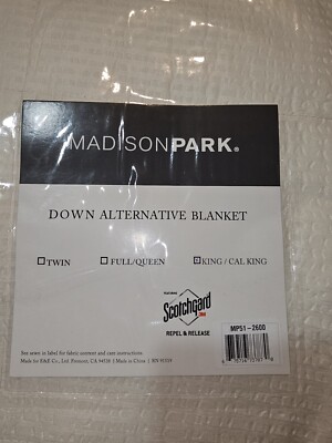 New! Madison Park Oversized Down Alternative Blanket KING / CAL KING  Ivory-image