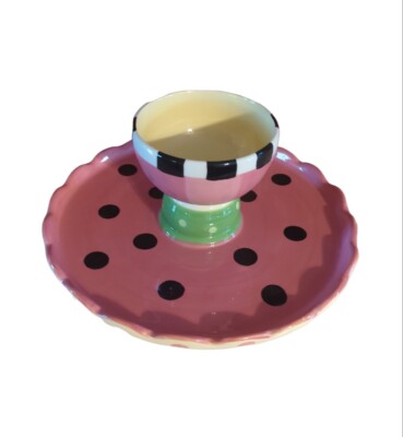 Pedestal Cake Plate Or Chip And Dip Server Mainstreet Collection MSC 12 In Dia-image