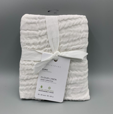 Pottery Barn Cloud Handcrafted Cotton Linen Sham White Euro #4829B-image