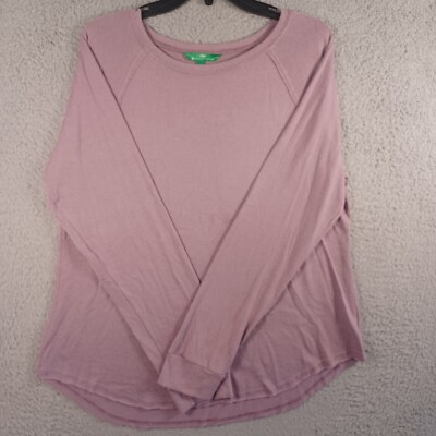 Dip Womens Grey Pink Sleep Top Size XL Round Neck Long Sleeve Stretch Comfy-image