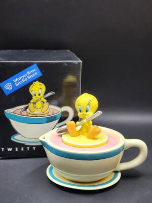 Warner Bros Studio Store Tweety Teapot Cookie Jar Looney Tunes-image