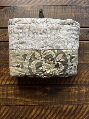 Pottery Barn McKenna Patchwork Sham Std Gray NWT-image