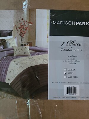 MadisonPark 100% Polyester Polyoni Pieced 7Pcs Comforter Set King size* -image