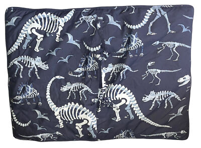 Pottery Barn Kids Glow In The Dark Dino Dinosaur Bones Quilted Standard Sham-image