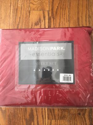 Madison Park Essentials Sheet Set - QUEEN - Red-image