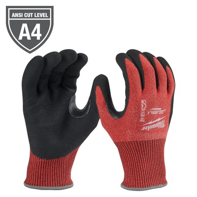 Milwaukee Cut-Resistant Level 4 Nitrile Dipped Gloves, 1 Pair, Red/Black,-image