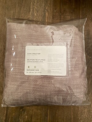 Pottery Barn Seaton Textured 3-In-1 Pole Top Drape Curtain 50