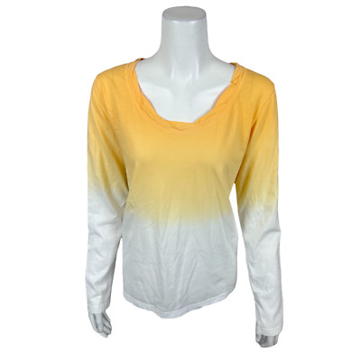 Candace Cameron Bure The Ocean Dipped Long-Sleeves Tee Top Apricot X-Large Size-image