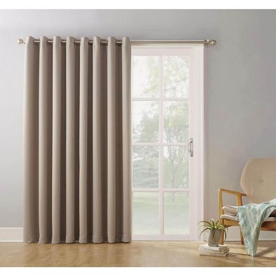 Stone Thermal Extra Wide Blackout Curtain Single Panel Polyester Indoor Casual-image