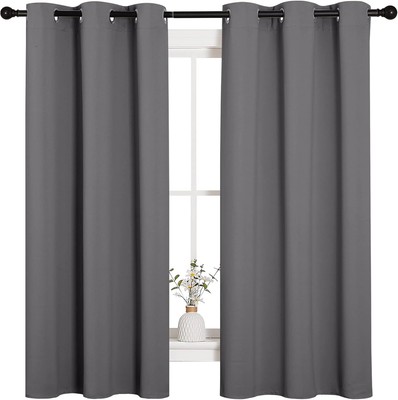 Thermal Insulated Grommet Blackout Curtains for Bedroom (2 Panels, W42 x L63 -In-image