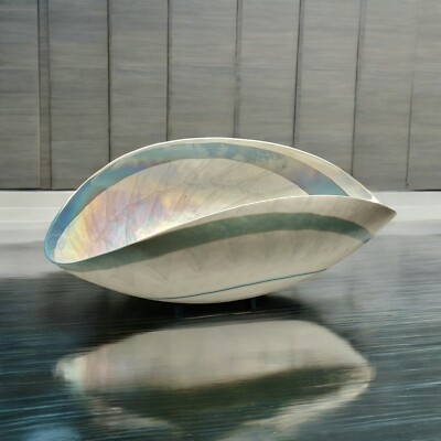 Chihuly-like Murano Italy Seashell-shaped Glass Bowl By Global Views-image