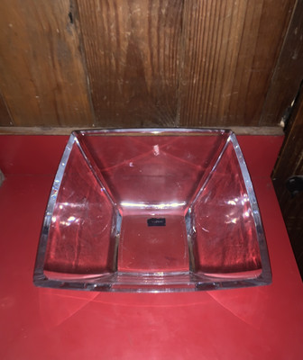 Thick Heavy Mikasa Crystal Square Bowl-image